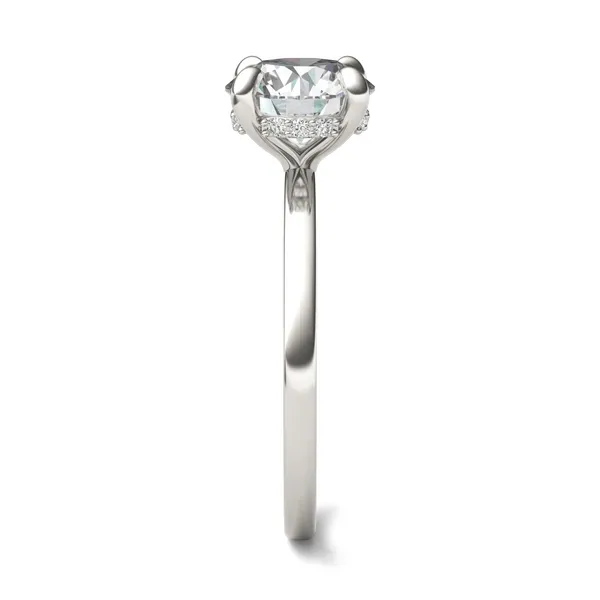 Round Custom Hidden Halo Classic Engagement Ring Setting